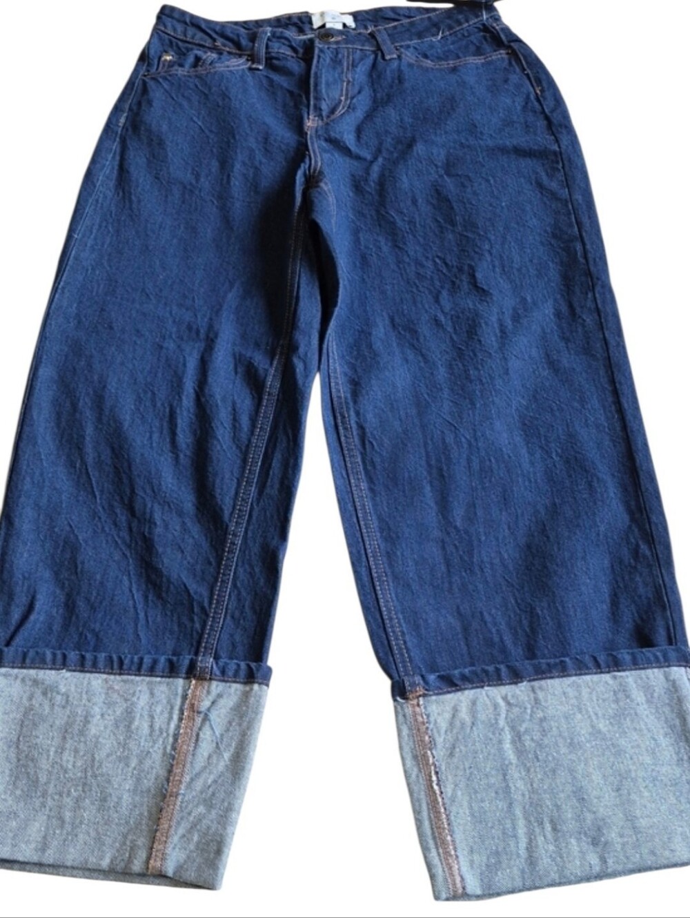 Kate Spade New York x Target Dark Wash Wide Leg Cuffed Jeans Size 8